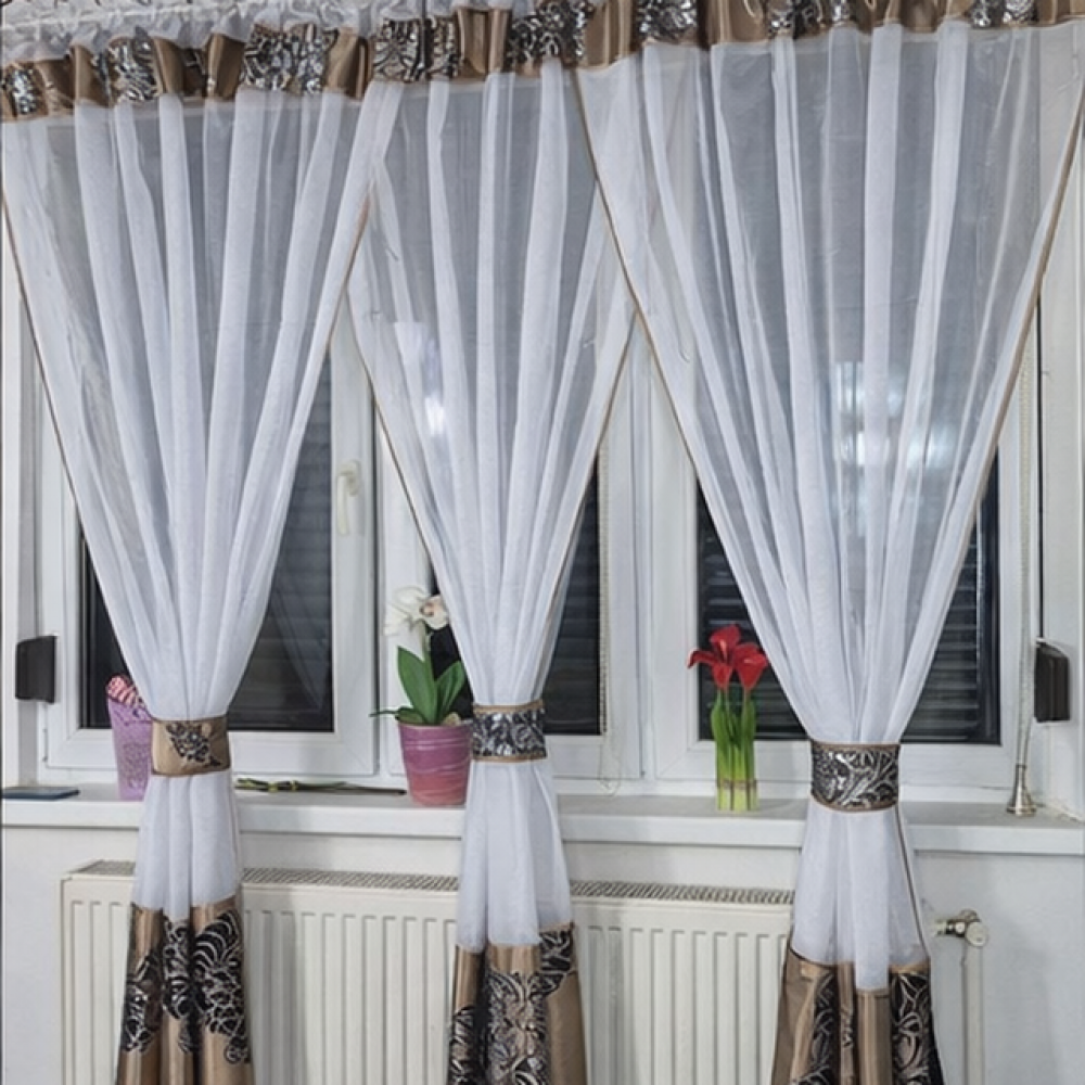 Set unic de perdele Plus draperii decorative pentru sufragerie dormitor, 4 Metri Pe 160cm, PRDL25 DRAPERII
