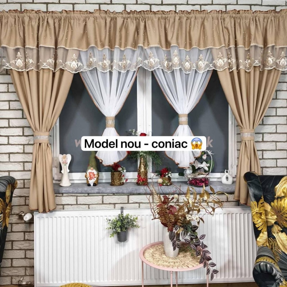 Set unic de perdele Plus draperii decorative pentru sufragerie dormitor, 4 Metri Pe 160cm, PRDL28 DRAPERII