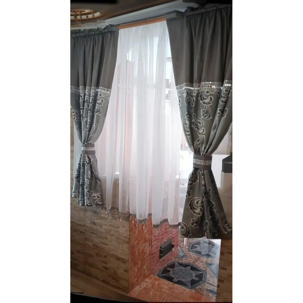 Set unic de perdele Plus draperii decorative pentru sufragerie dormitor, 4 Metri Pe 160cm, PRDL31 DRAPERII