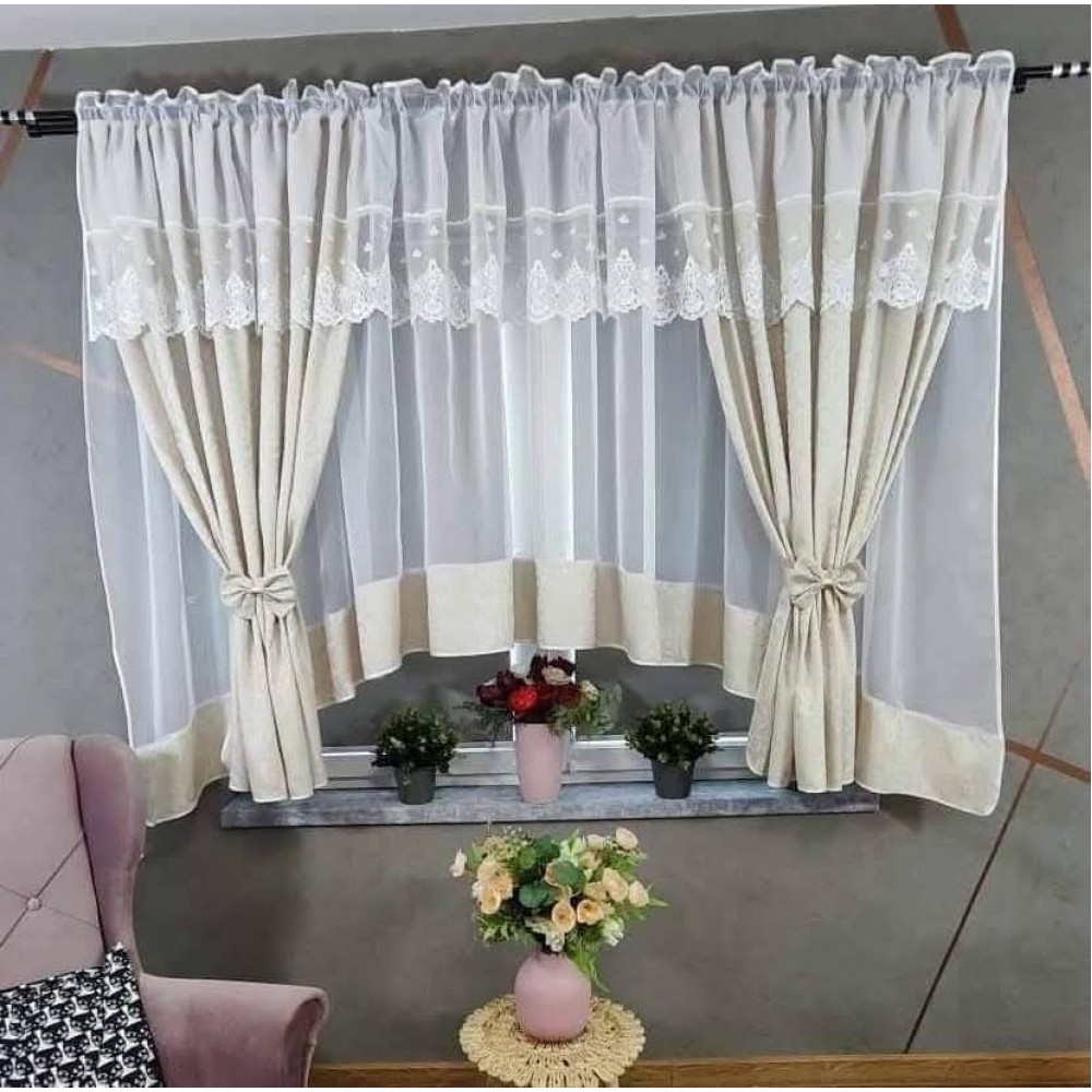 Set unic de perdele Plus draperii decorative pentru sufragerie dormitor, 4 Metri Pe 160cm, PRDL34 DRAPERII