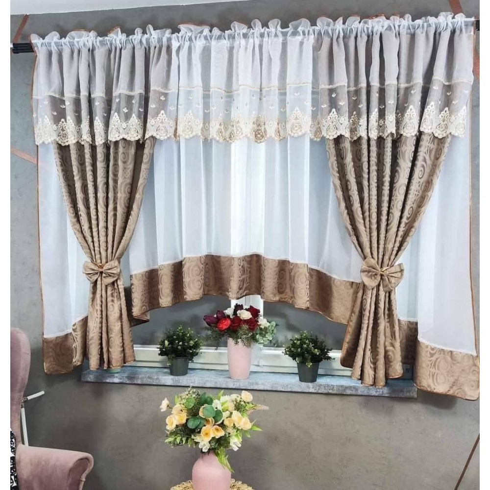 Set unic de perdele Plus draperii decorative pentru sufragerie dormitor, 4 Metri Pe 160cm, PRDL35 DRAPERII