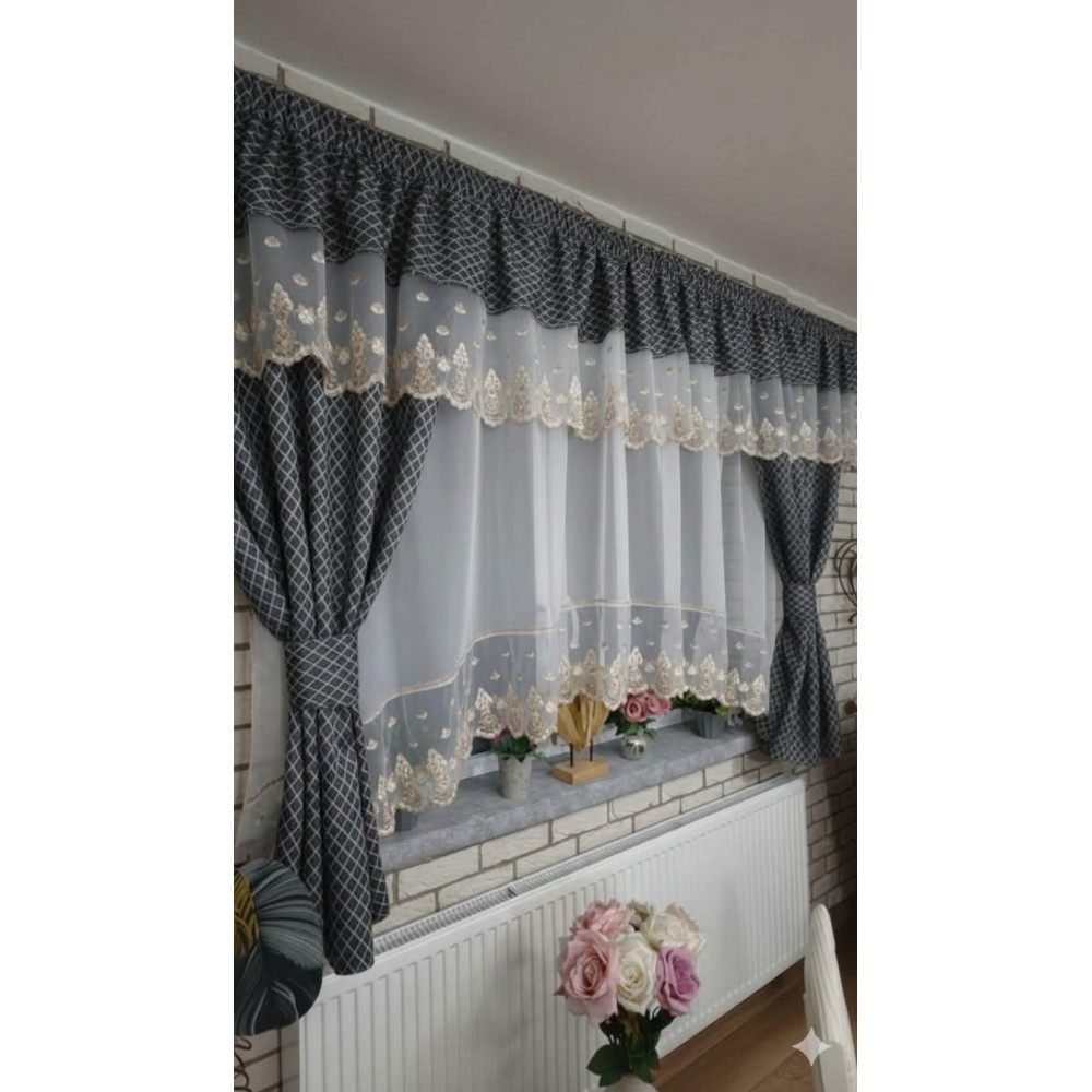 Set unic de perdele Plus draperii decorative pentru sufragerie dormitor, 4 Metri Pe 160cm, PRDL42 DRAPERII