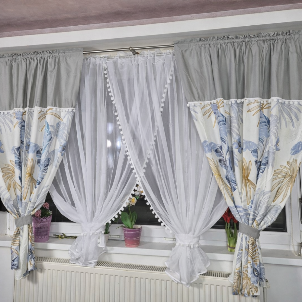 Set unic de perdele Plus draperii decorative pentru sufragerie dormitor, 4 Metri Pe 160cm, PRDL43 DRAPERII