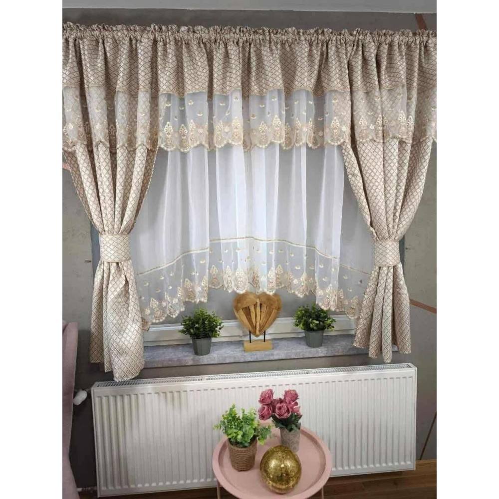Set unic de perdele Plus draperii decorative pentru sufragerie dormitor, 4 Metri Pe 160cm, PRDL44 DRAPERII