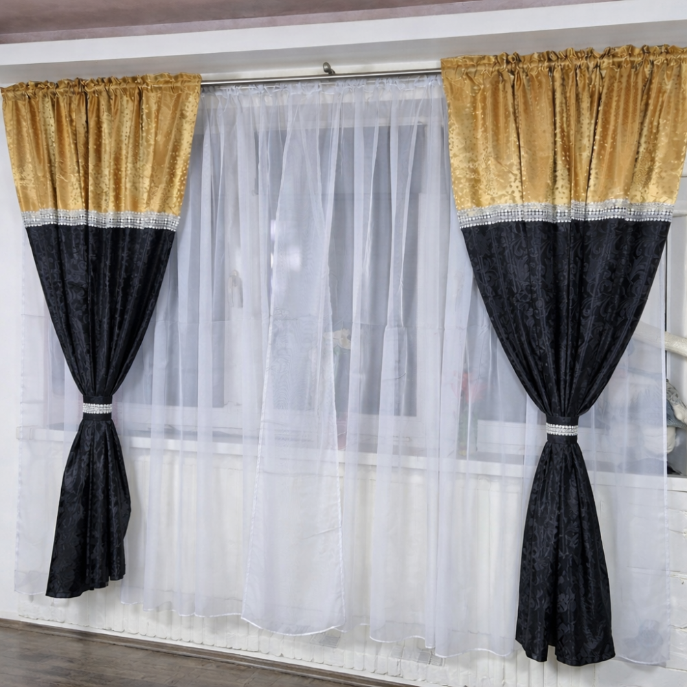 Set unic de perdele Plus draperii decorative pentru sufragerie dormitor, 4 Metri Pe 160cm, PRDL52 DRAPERII