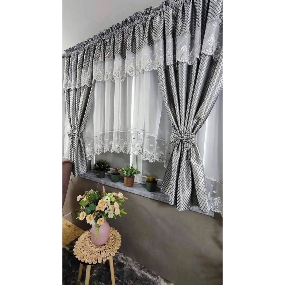 Set unic de perdele Plus draperii decorative pentru sufragerie dormitor, 4 Metri Pe 160cm, PRDL53 DRAPERII