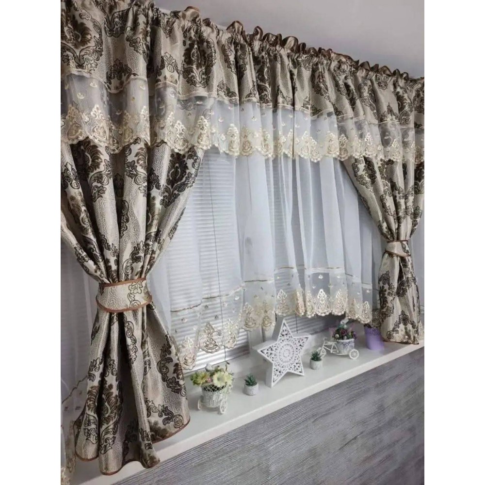 Set unic de perdele Plus draperii decorative pentru sufragerie dormitor, 4 Metri Pe 160cm, PRDL54 DRAPERII
