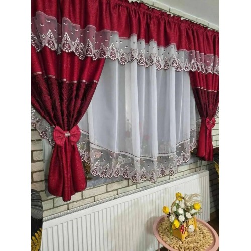 Set unic de perdele Plus draperii decorative pentru sufragerie dormitor, 4 Metri Pe 160cm, PRDL57