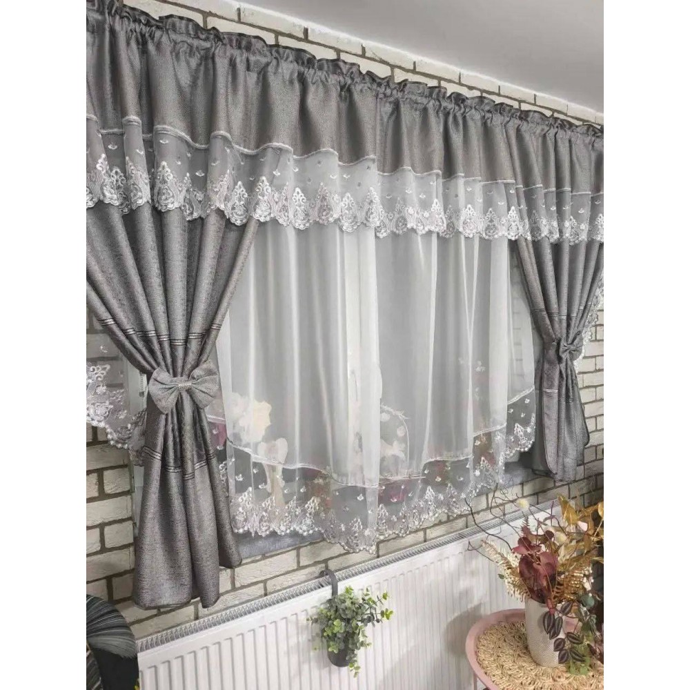 Set unic de perdele Plus draperii decorative pentru sufragerie dormitor, 4 Metri Pe 160cm, PRDL60 DRAPERII