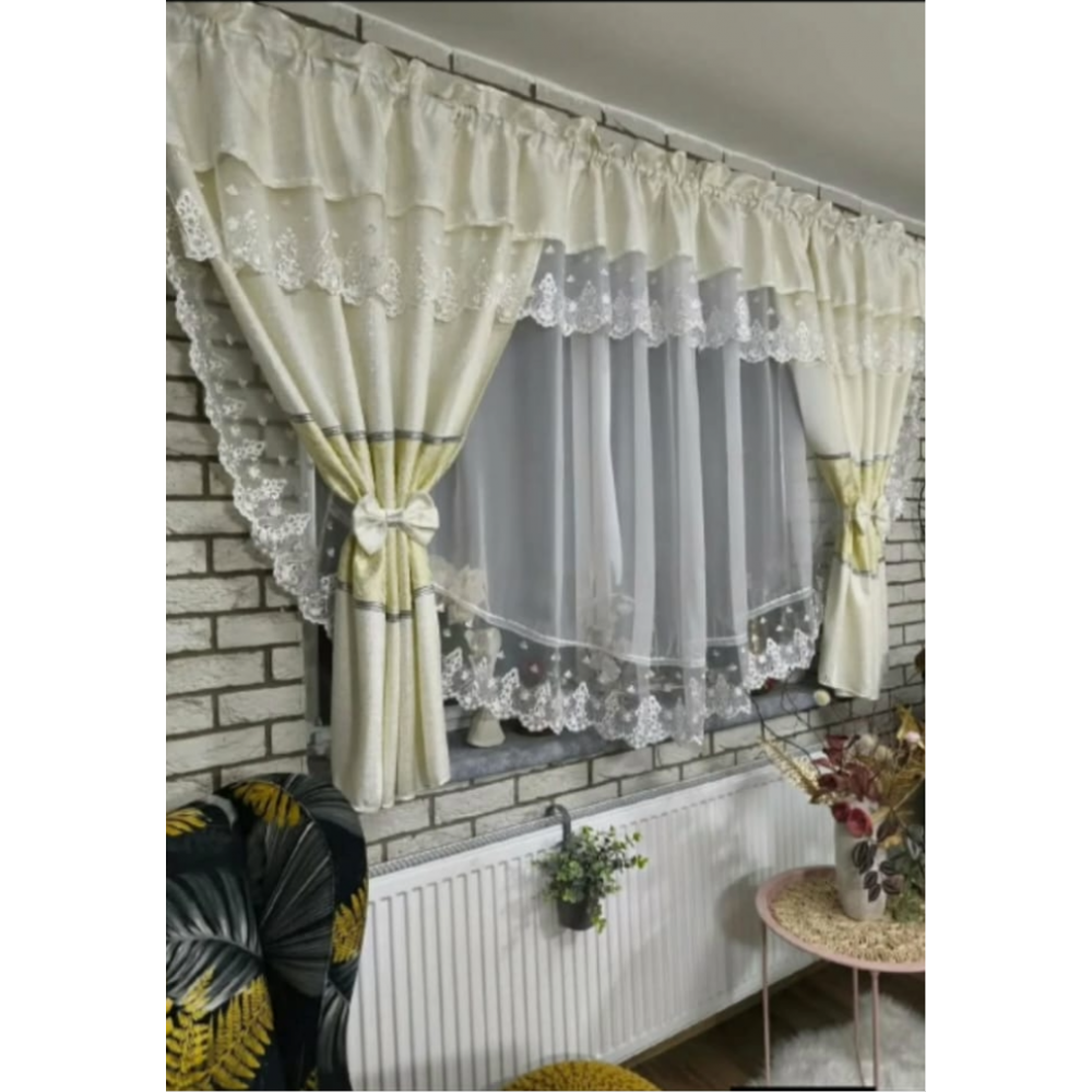Set unic de perdele Plus draperii decorative pentru sufragerie dormitor, 4 Metri Pe 160cm, PRDL62 DRAPERII