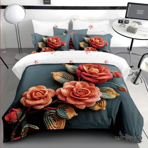 Lenjerie de pat bumbac finet Premium CU ELASTIC – gama 5D – 4 piese WD8022