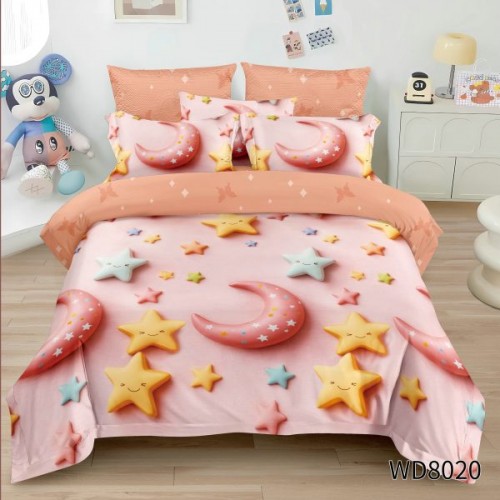 Lenjerie de pat bumbac finet Premium CU ELASTIC – gama 5D – 4 piese WD8020