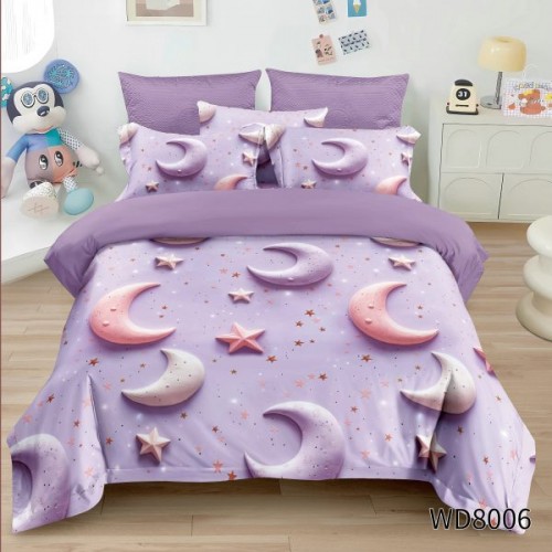 Lenjerie de pat bumbac finet Premium CU ELASTIC – gama 5D – 4 piese WD8006