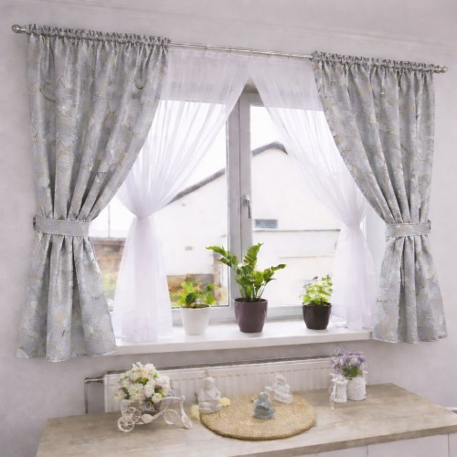 Set Perdea Voal + Draperie Catifea Blackout 400x160 cm PROVENINETA TURCIA, CALITATE GARANTATA!  SET1