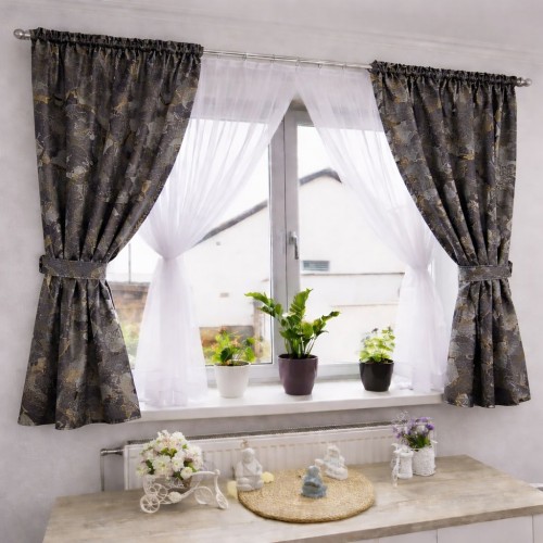 Set Perdea Voal + Draperie Catifea Blackout 400x160 cm PROVENINETA TURCIA, CALITATE GARANTATA!  SET3