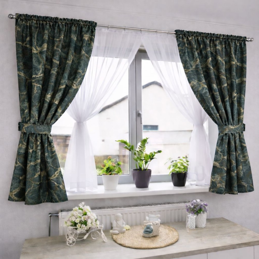 Set Perdea Voal + Draperie Catifea Blackout 400x160 cm PROVENINETA TURCIA, CALITATE GARANTATA!  SET13 DRAPERII