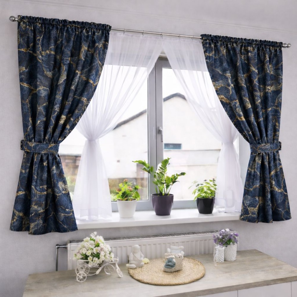 Set Perdea Voal + Draperie Catifea Blackout 400x160 cm PROVENINETA TURCIA, CALITATE GARANTATA!  SET14 DRAPERII