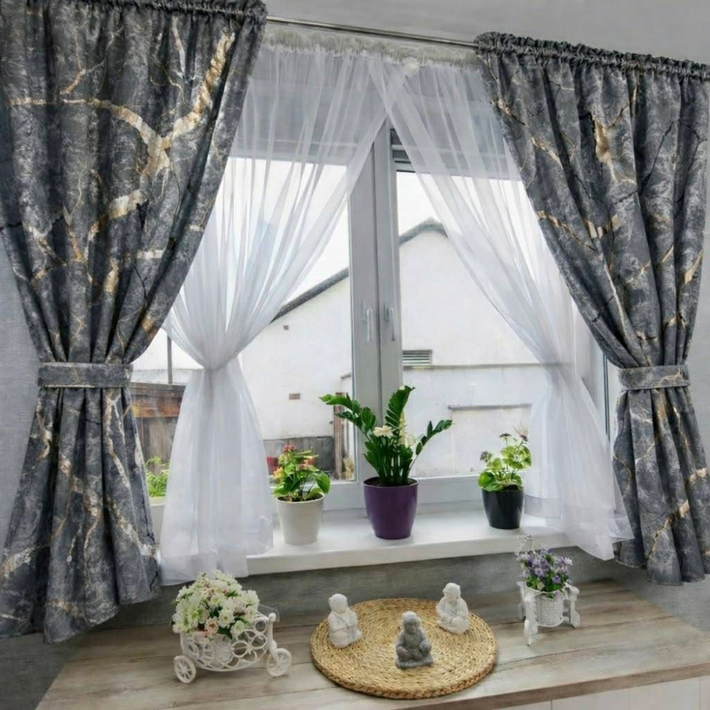 Set Perdea Voal + Draperie Catifea Blackout 400x160 cm PROVENINETA TURCIA, CALITATE GARANTATA!  SET18 DRAPERII