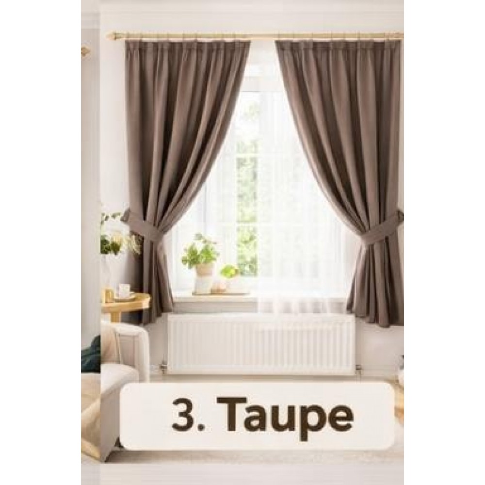 Set Perdea Voal + Draperie Catifea Blackout 400x160 cm PROVENINETA TURCIA, CALITATE GARANTATA!  SET34 DRAPERII