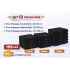 Set 12 Prosoape Maini/Fata/Corp, Bumbac 100%, 550g/m² - NEGRU  PRS15