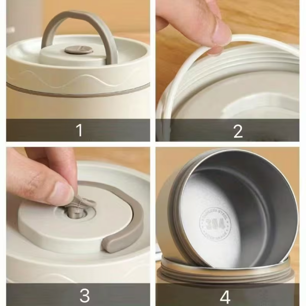 Set de 4  cutiI pentru prânz și geantă, izolate din oțel inoxidabil masa1 BUCATARIE