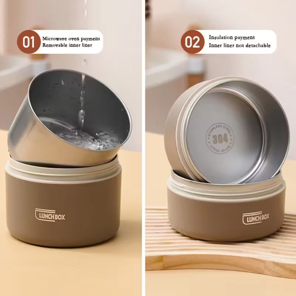 Set de 4  cutiI pentru prânz și geantă, izolate din oțel inoxidabil masa1 BUCATARIE