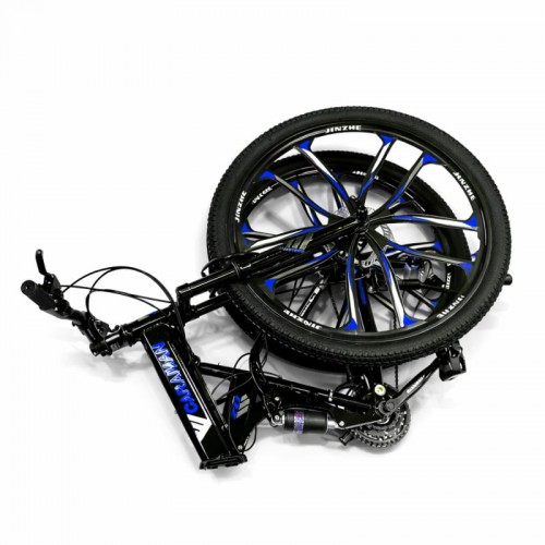 Bicicletă Caraiman, pliabilă, roți 26 inch, cu dublă suspensie, frâne pe disc, Rosu/Negru  26ZDA