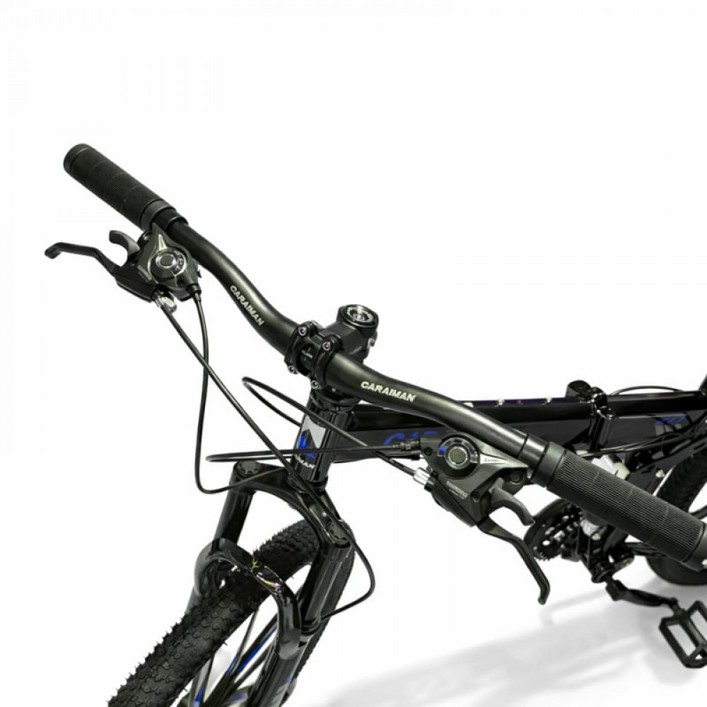 Bicicletă Caraiman, pliabilă, roți 26 inch, cu dublă suspensie, frâne pe disc, albastră 26ZDA BICICLETE ADULTI