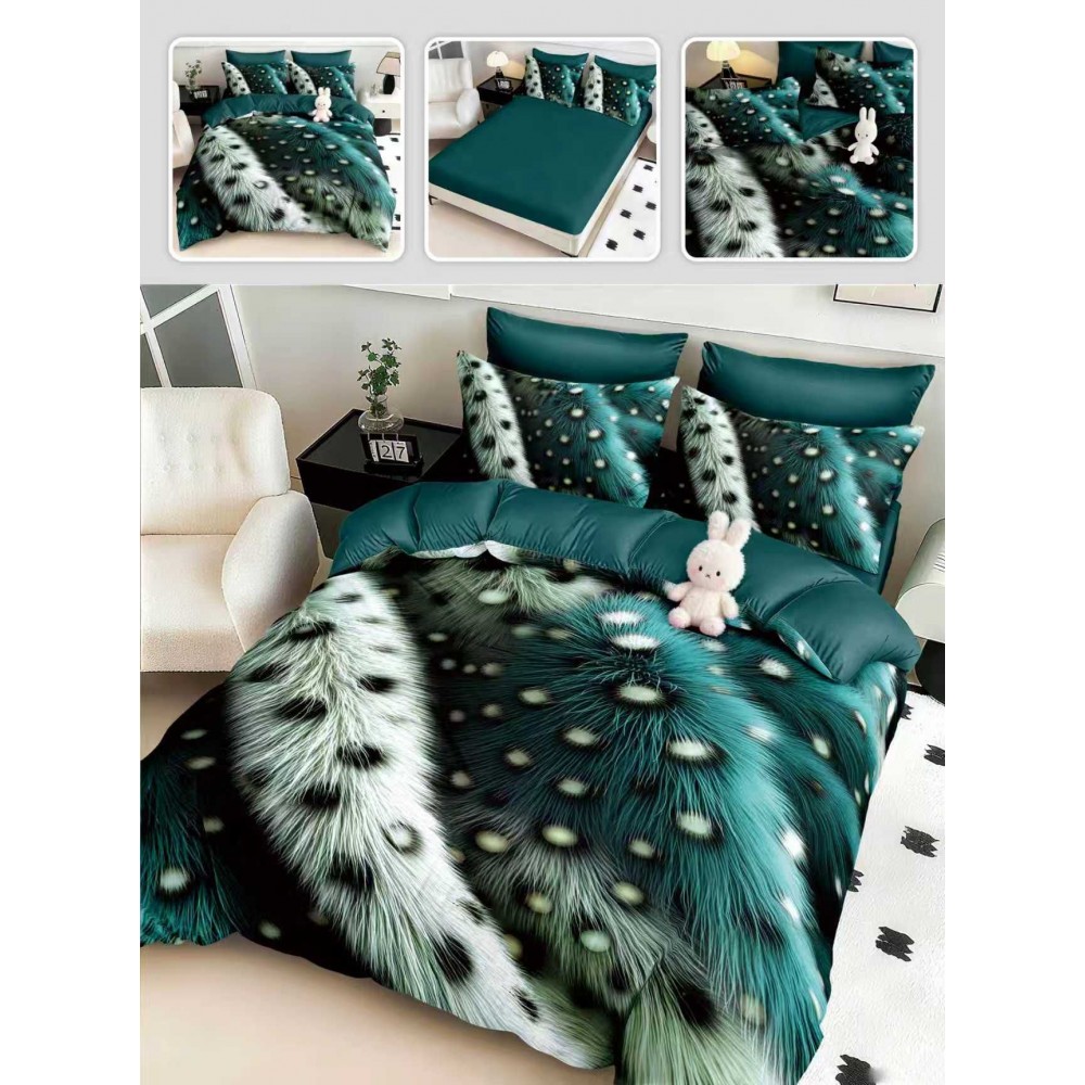 Lenjerie de pat 6 piese 5D cu elastic 180x200 – LF5DM4 LENJERII DIN FINET 5D