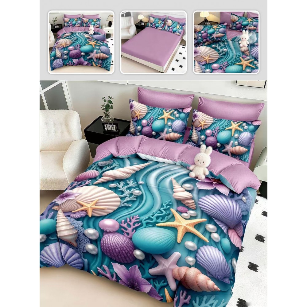 Lenjerie de pat 6 piese 5D cu elastic 180x200 – LF5DM12 LENJERII DIN FINET 5D