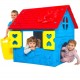 Casuta Mic copii plastic Albastra cu acoperis rosu 98 x 90 x 106 cm, LOJ-06