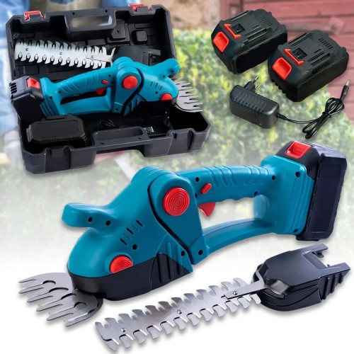 Foarfeca electrica 2 in 1 pentru gradina cu 2 acumulatori de 36V pentru tuns iarba, gard viu sau arbusti FOAR1