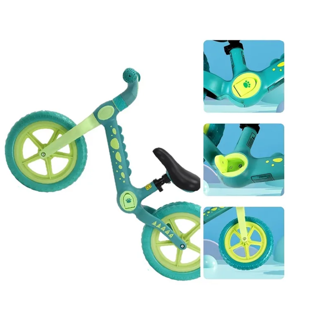 Bicicleta fara pedale de echilibru Dinozaur - Verde BD1