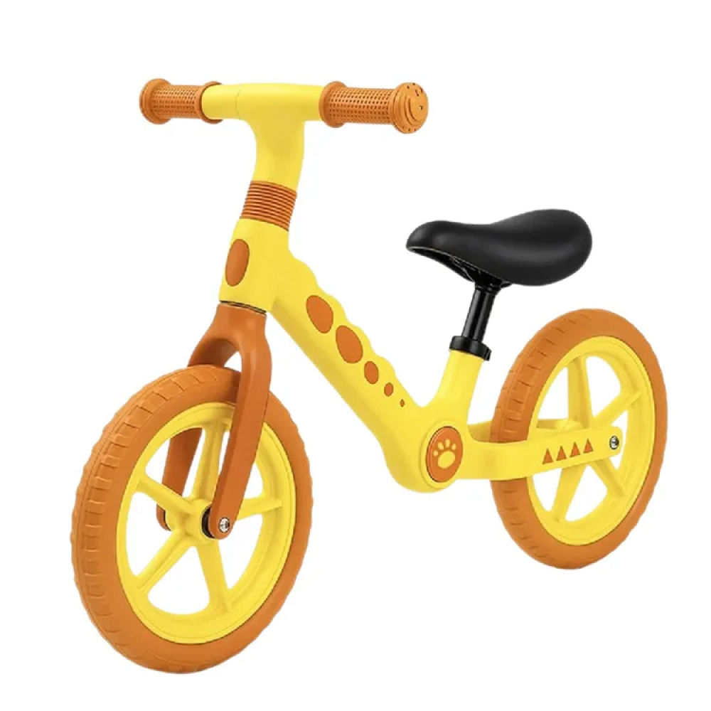 Bicicleta fara pedale de echilibru Dinozaur - PORTOCALIU CU GALBEN BD2 BICICLETE COPII
