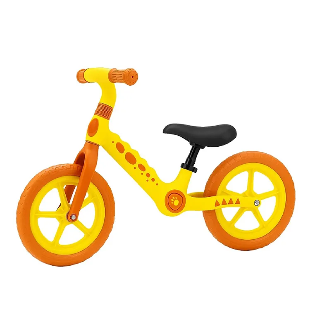 Bicicleta fara pedale de echilibru Dinozaur - PORTOCALIU CU GALBEN BD2 BICICLETE COPII