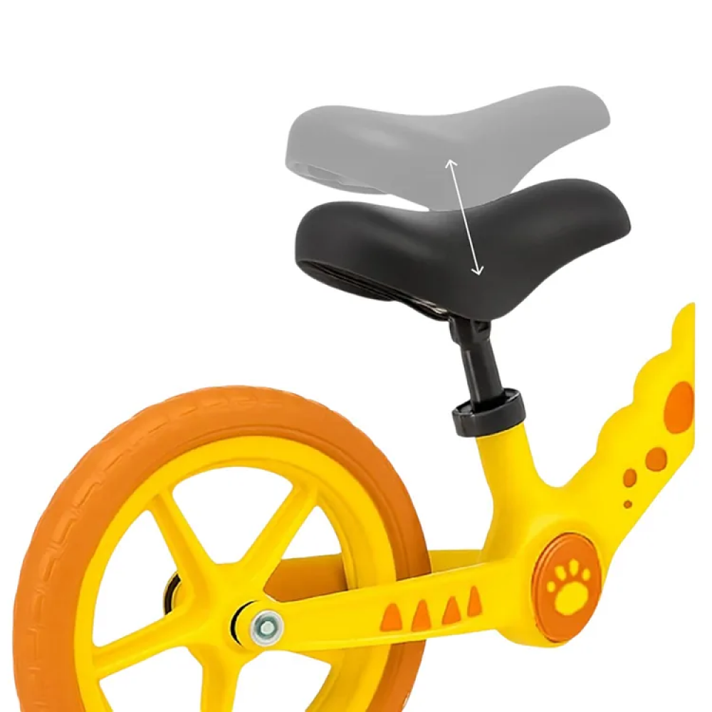 Bicicleta fara pedale de echilibru Dinozaur - PORTOCALIU CU GALBEN BD2 BICICLETE COPII