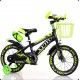 Bicicleta copii 7-10 ani cu roti ajutatoare si bidon pentru apa in suport JHT, 18 inch, Galben