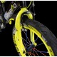 Bicicleta copii 7-10 ani cu roti ajutatoare si bidon pentru apa in suport JHT, 18 inch, Galben