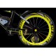 Bicicleta copii 7-10 ani cu roti ajutatoare si bidon pentru apa in suport JHT, 18 inch, Galben