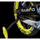 Bicicleta copii 7-10 ani cu roti ajutatoare si bidon pentru apa in suport JHT, 18 inch, Galben