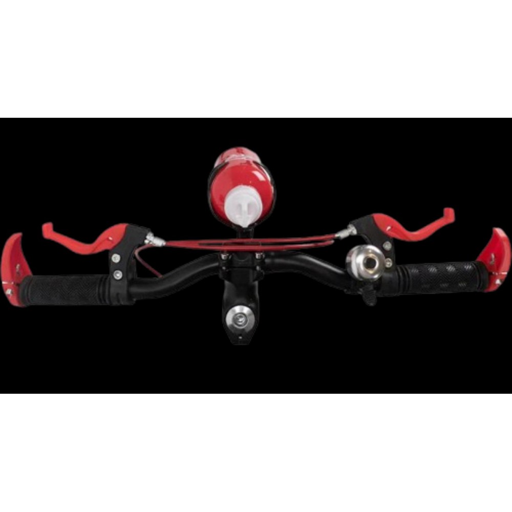 Bicicleta copii 5-7 ani cu roti ajutatoare si bidon pentru apa in suport JHT, 16 inch, Rosu