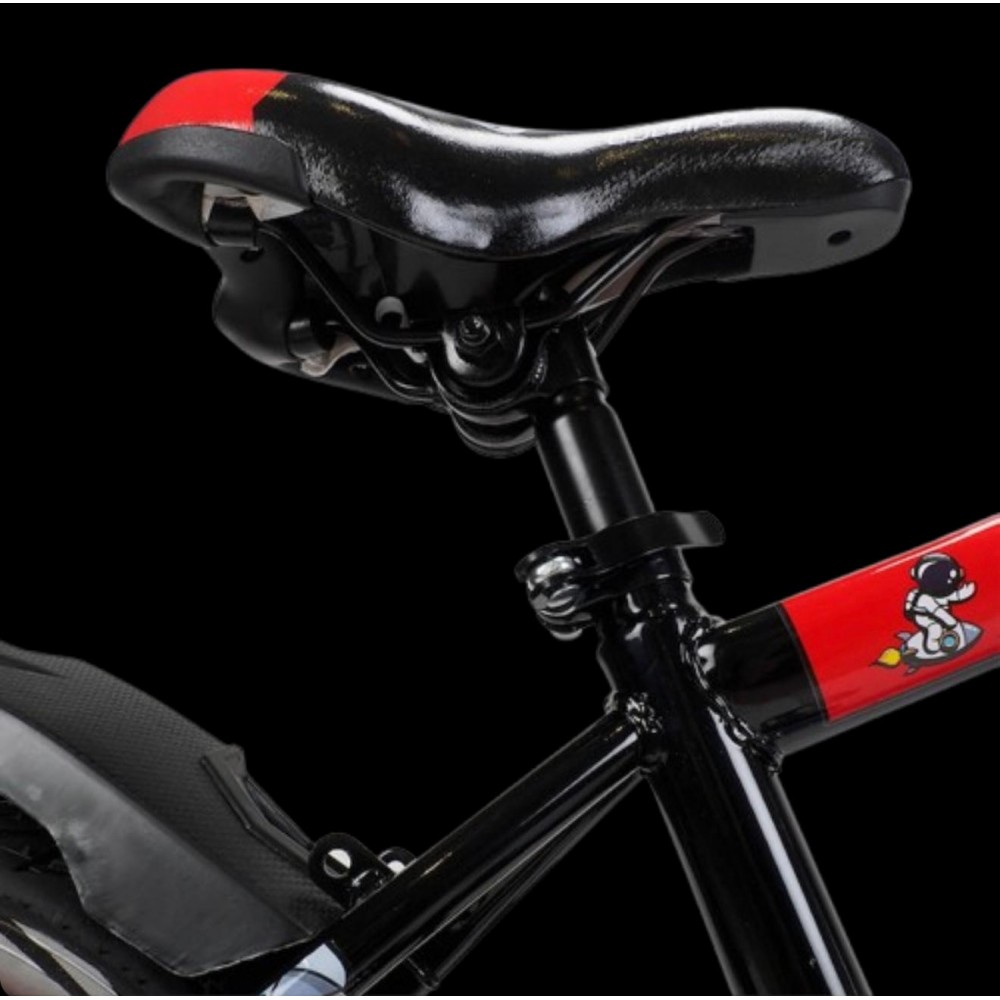 Bicicleta copii 5-7 ani cu roti ajutatoare si bidon pentru apa in suport JHT, 16 inch, Rosu