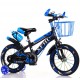 Bicicleta copii 5-7 ani cu roti ajutatoare si bidon pentru apa in suport JHT, 16 inch, albastru