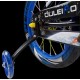 Bicicleta copii 5-7 ani cu roti ajutatoare si bidon pentru apa in suport JHT, 16 inch, albastru