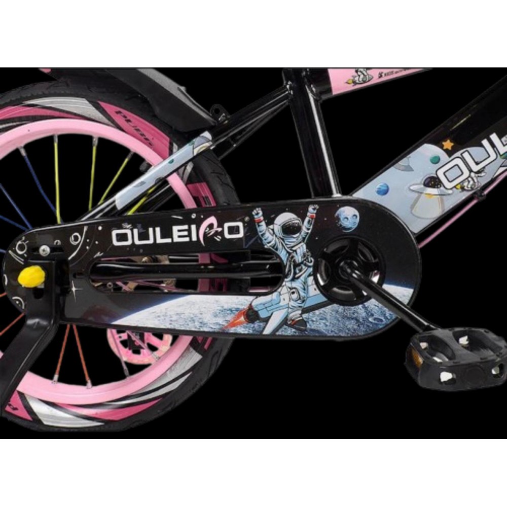 Bicicleta copii 10-14 ani cu roti ajutatoare si bidon pentru apa in suport JHT, 20 inch, Roz