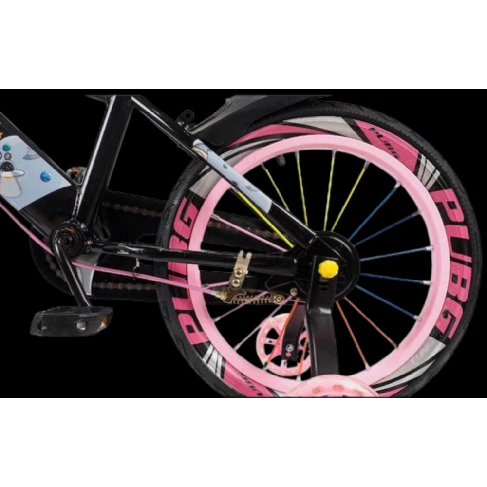 Bicicleta copii 10-14 ani cu roti ajutatoare si bidon pentru apa in suport JHT, 20 inch, Roz