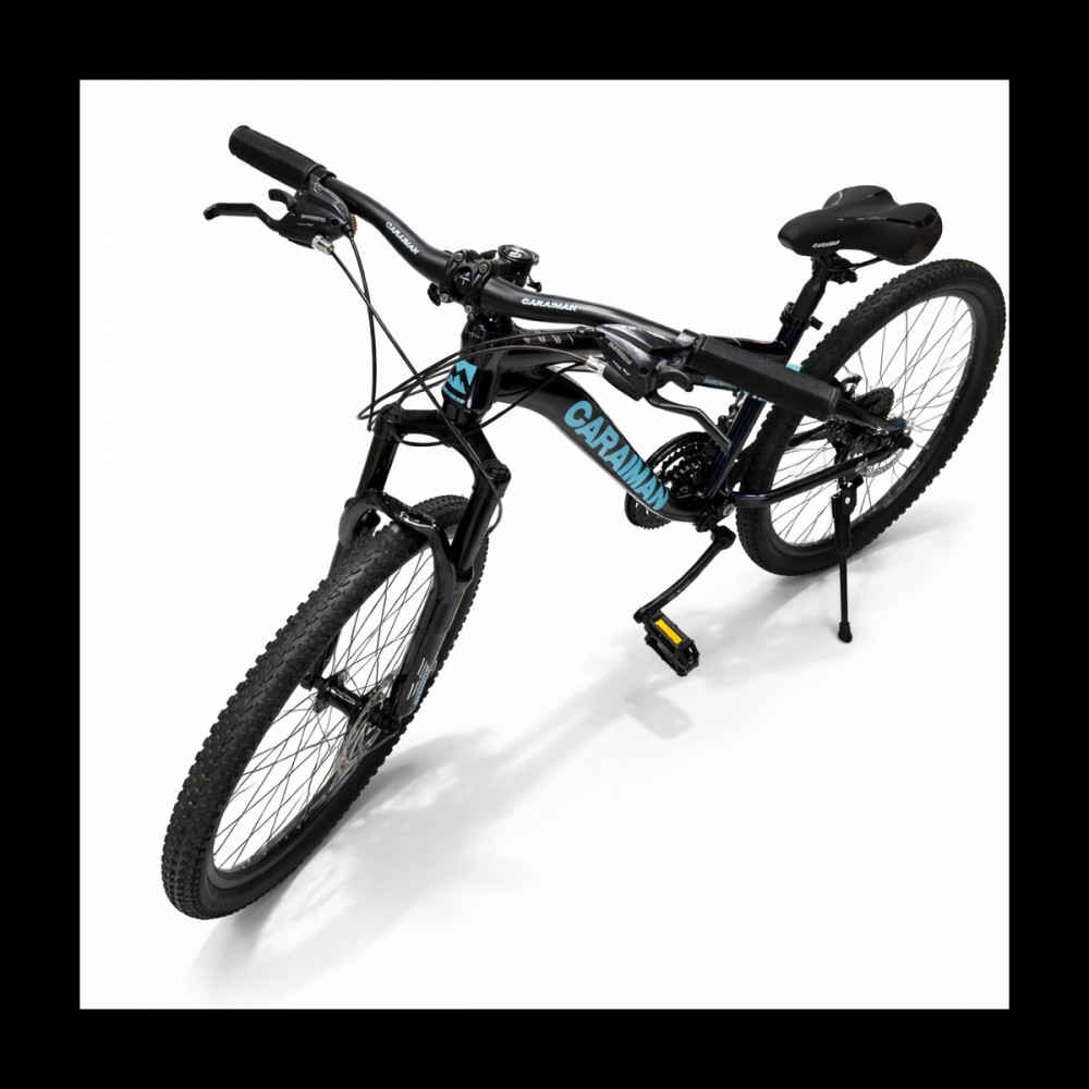 Bicicletă Caraiman, roți 26 inch, cu dublă suspensie, frâne pe disc, 26 GTR-601 Albastru Cameleon BICICLETE ADULTI