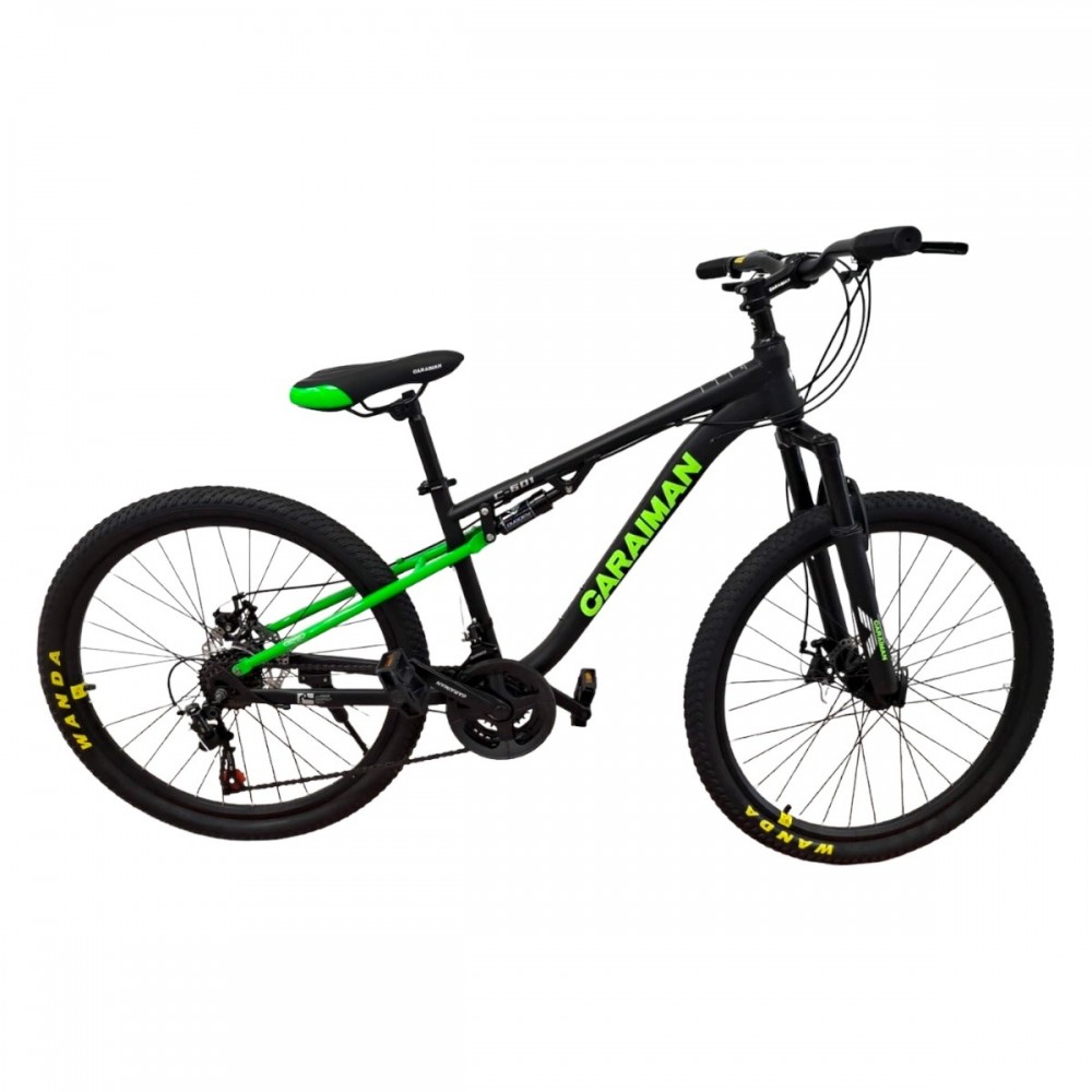 Bicicletă Caraiman, roți 26 inch, cu dublă suspensie, frâne pe disc, 26 GTR-601 Verde BICICLETE ADULTI