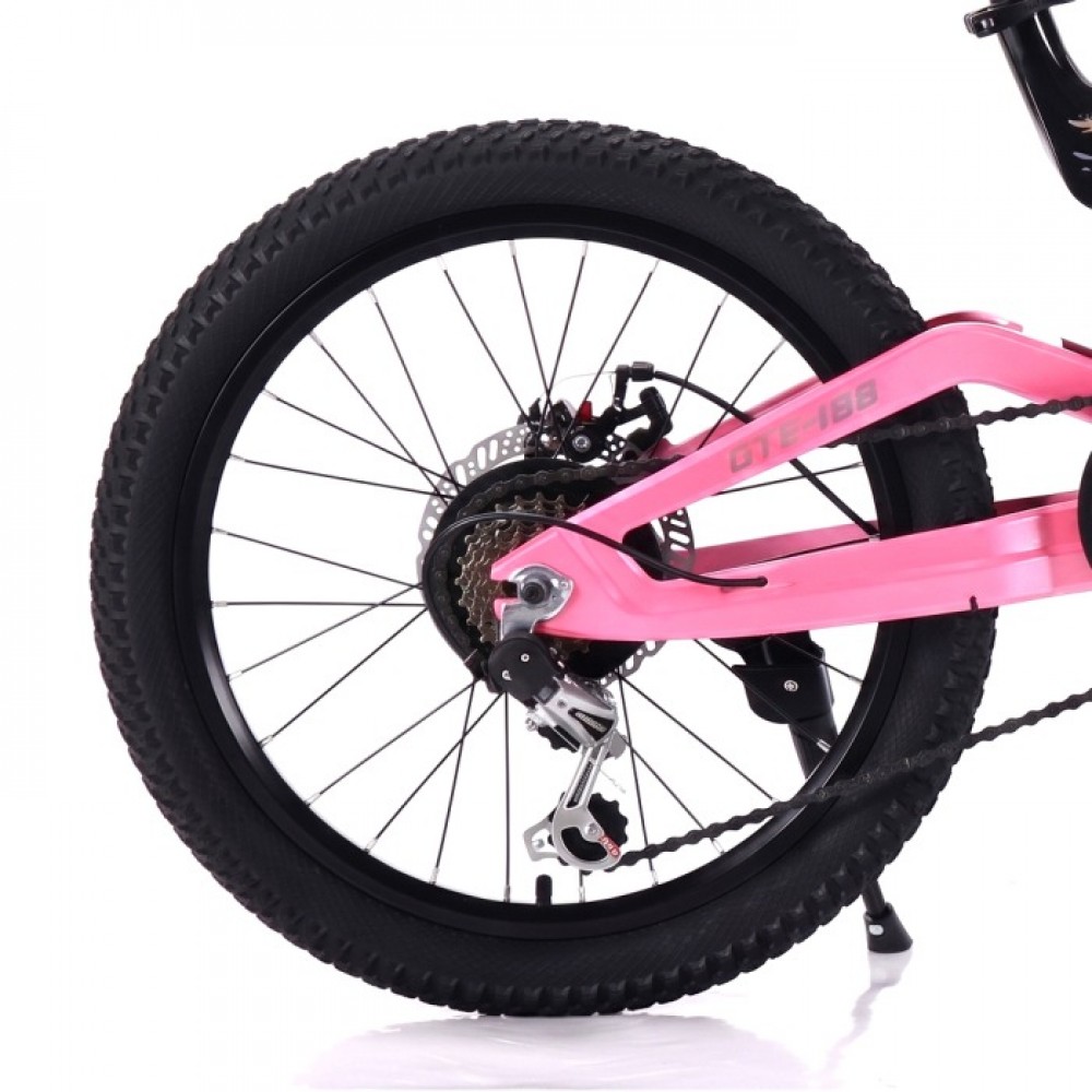 Bicicletă Caraiman, roți 20 inch, cu dublă suspensie, frâne pe disc, 20 GTR-186 roz BICICLETE COPII
