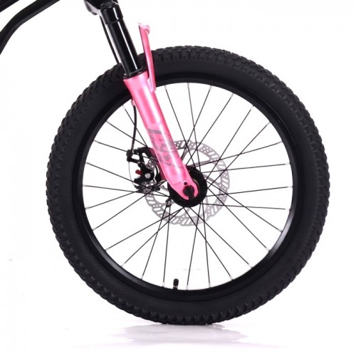 Bicicletă Caraiman, roți 20 inch, cu dublă suspensie, frâne pe disc, 20 GTR-186 roz